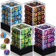 144 Pieces 12mm 6 Sided Mini Dice Set for School Classroom Table Games D6 Gam...