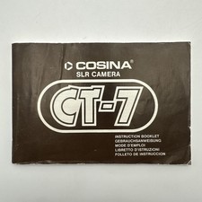 Cosina CT-7 CT7 Instruction Owners Manual Guide Book Original Genuine Vintage