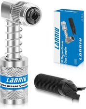 90 Degree Grease Gun Coupler - Upgraded 4-Jaw Quick Release Lock on Grease Coupl