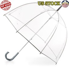 Clear Bubble Dome Umbrella 51" Canopy Long Handle Water-Resistant Foldable New