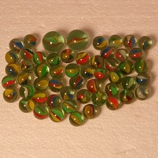 Lot of 54 Vintage Cats Eye Marbles Various Colors