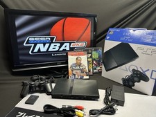 Sony PlayStation 2 Slim SCPH-77001 Bundle Games/Controller/Cables Tested/Working