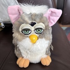 Original Furby 1998 Grey and White Working Toy With Original Bag/rucksack Tags