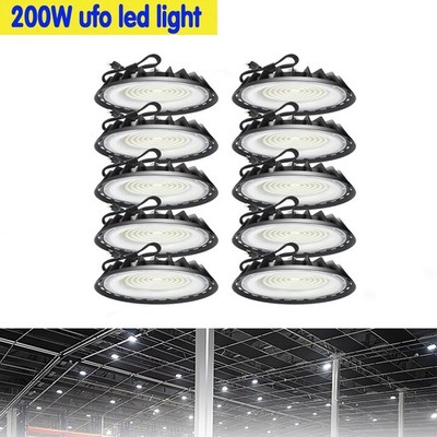 10 Pack 200W UFO Led High Bay Light Commercial Industrial Warehouse Shop Light
