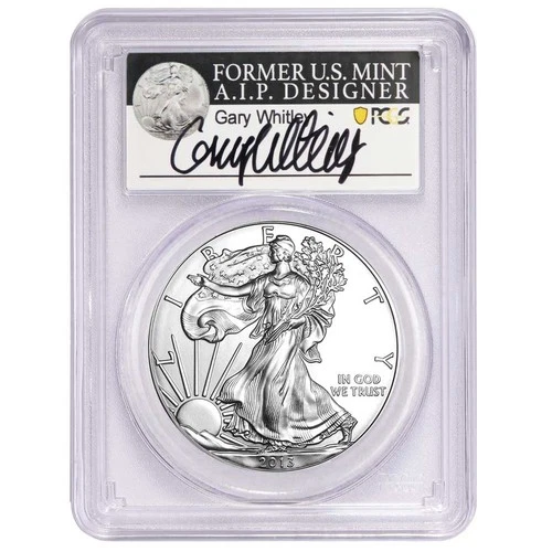 2013 $1 American Silver Eagle PCGS MS70 Gary Whitley Signature Label