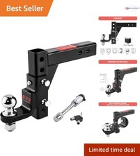 Adjustable Trailer Hitch Ball Mount 2-inch Receiver 7500lbs 9-12 Drop8-14 ...
