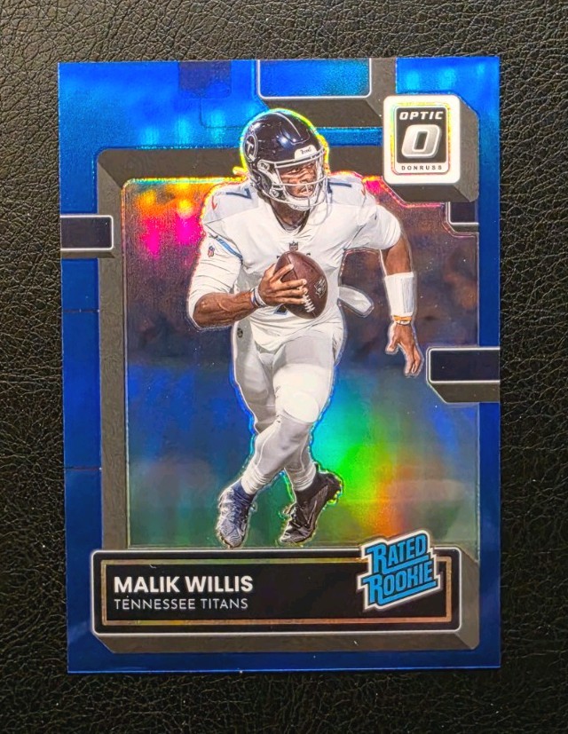 2022 Panini Donruss Optic Rated Rookie Malik Willis #203 Blue Prizm 67/179 (RC)