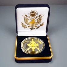 U S ARMY DELTA FORCE Challenge Coin With Blue Velvet Case. Fast Shipping!