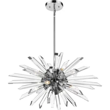 Z-Lite 4003-8L-CH Burst 8 Light 33.25 inch Chrome Chandelier Ceiling Light in 45