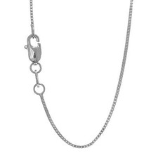 14k Solid Gold Yellow White Or Rose 0.7mm Box Chain Necklace - 16 18 20 22 24