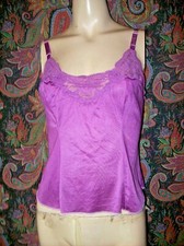 Vintage Olga Lacy Magenta Nylon Tricot Princess Camisole 34 10040