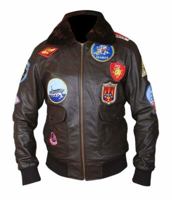 Top Gun Leder Pete Maverick Tom Kreuzfahrt Brown Avaitor Pilot Bomber Jacke