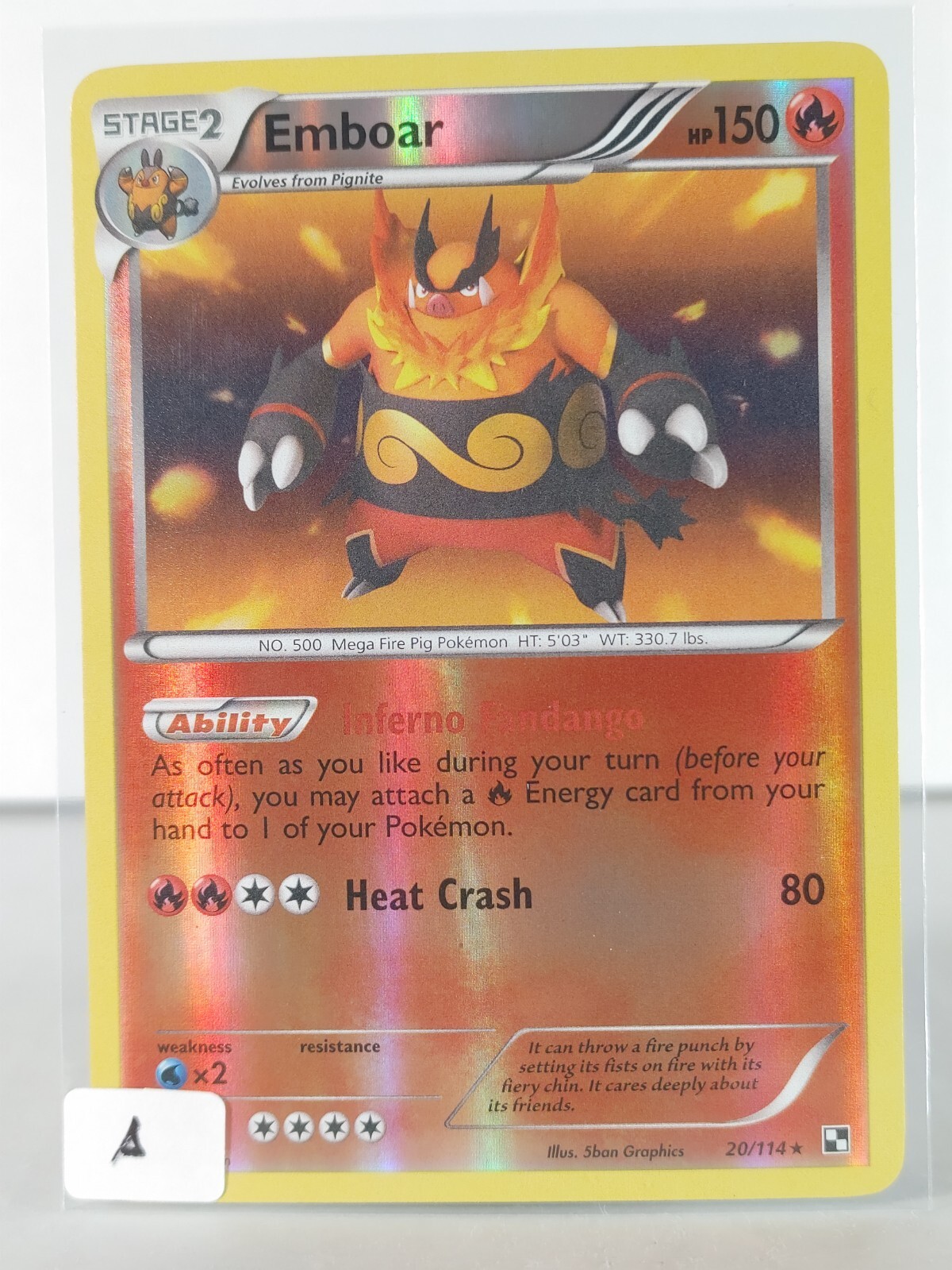 Emboar - Black & White - 20/114 - Pokemon TCG - Reverse holo - Rare