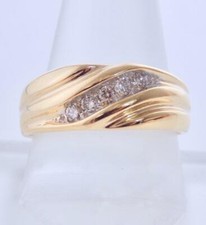 Anneau De Mariage En Or Jaune 14K Avec Diamant Véritable De 1/3CTW Pour Hommes