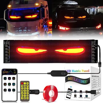 2024 Colorful Eye Lamp Soft Screen for Car Windows, Led Eyes for Car Window DIY