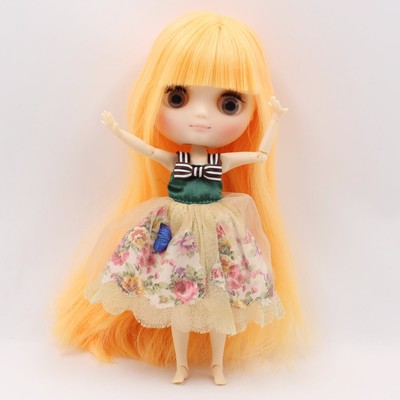 8'' middle Blythe factory Doll Joints body yellow hair with bangs matte face