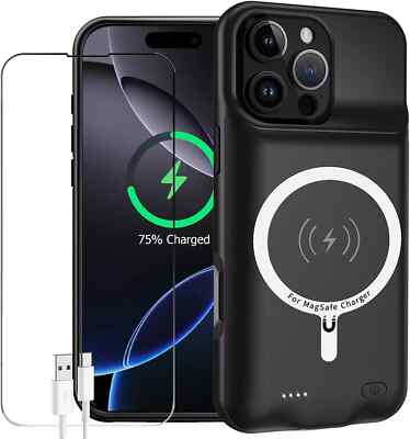 Battery Case for iPhone 16 Pro Enhanced 10000mAh Portable Protective Wireless