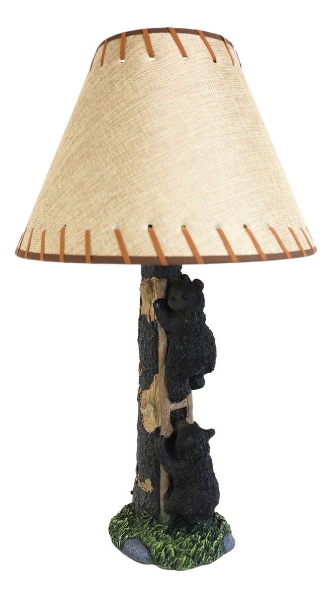 Ruby BlackCerberus&Ratty Bear2点セット Ebros Climbing Black Bear Cubs Table Lamp With Bear Shade