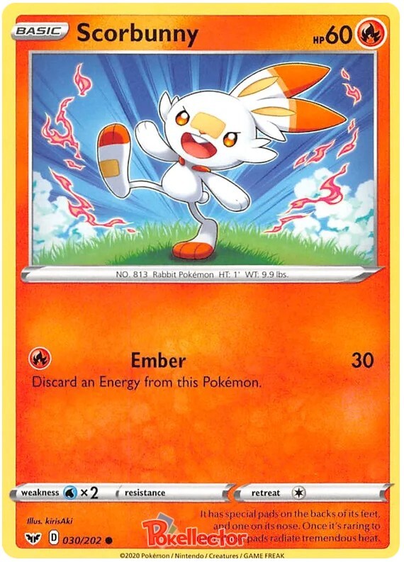 score bunny pokemon card Amazon.com: Grookey Sobble Scorbunny - Sword & Shield Cosmic Foil Promo Card  Lot