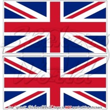 VEREINIGTES KÖNIGREICH Union Jack Flagge UK 75mm Auto Aufkleber x2 Stickers