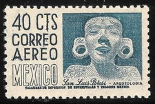 pa019a Mexico Arquite MH paper 1 Sc#C192 Mc#985 Et#aa019a 36.1mm blue-gray