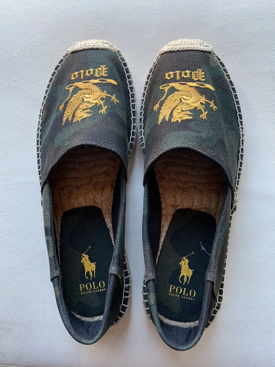 Polo Ralph Lauren Cevio Embroidered Camouflage Espadrilles SIZE 8.5