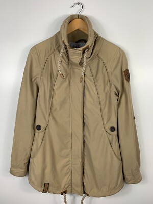 Womens Naketano Full Zip Parka Jacket Beige Size S