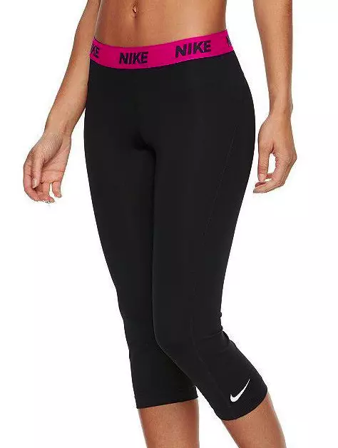 Nike Women's Cool Victory Base Layer Black/Pink Running Capris (824405)  Size S/M