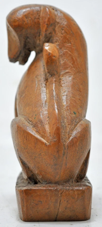 Antique Wooden Lion Statue Figurine Original Old Fine Hand Carved - image 4 of 4