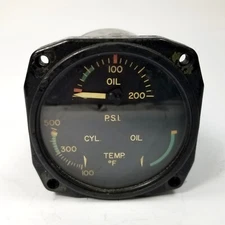 GARWIN AIRCRAFT TRI ENGINE OIL GAUGE PN: 22-801-05