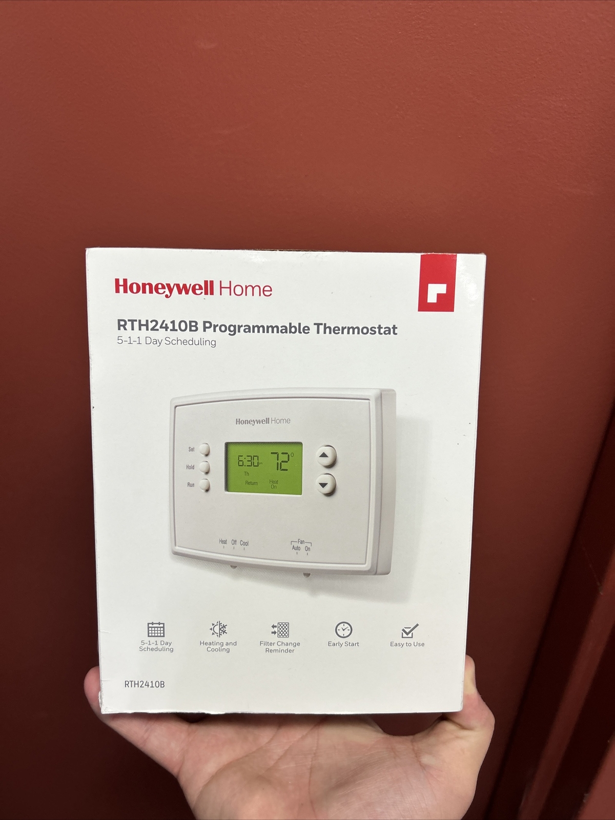 Honeywell Home RTH2410B1019 Programmable Thermostat, White RTH2410B
