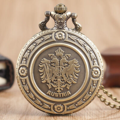 Orologio Da Tasca Vintage Con Doppia Aquila E Simbolo Austria – Unisex Con Movimento Al Quarzo
