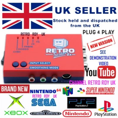 BITFUNX RetroScaler 2x Retro Consoles To HDMI Adapter HDMI Converter CHOOSE COLOUR