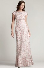 Tadashi Shoji Floyd Embroidered Tulle Gown Pink  White Size 2, Mother Of Br/Gr