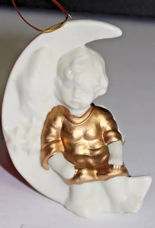 Vintage Lincolnshire Holiday Series Collection Angel Moon Christmas Ornament