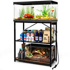 Tc-Homeny 10-37Gallon Aquarium Stand Fish Tank Stand Table with Charging Station