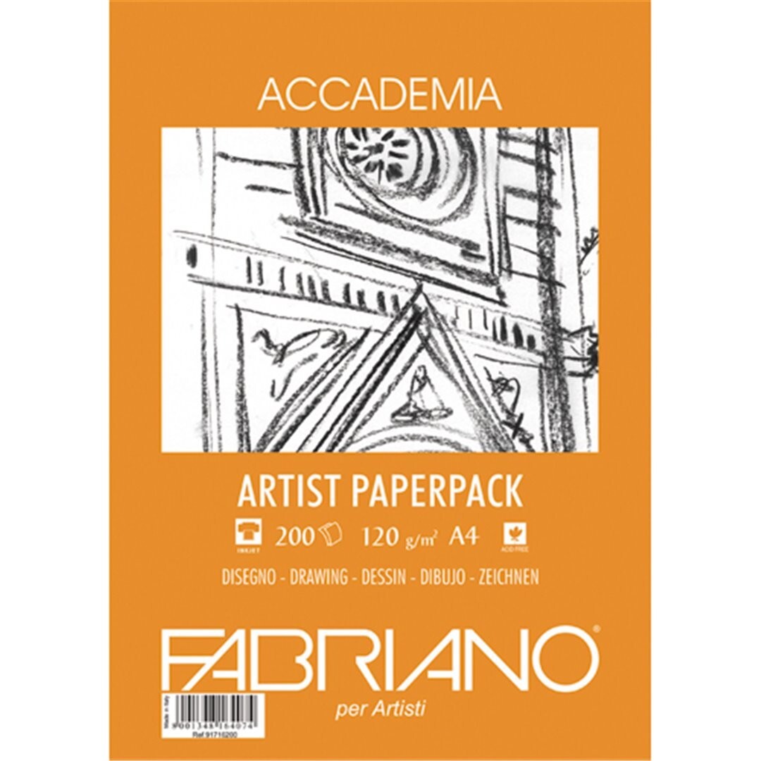 Blocco  Accademia Artist Paperpack 29,7x42 Cm 120 Gr Grana Naturale Fogli 100 |