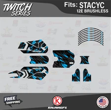 Graphics Kit for STACYC 12E Brushless Electric Bike (All Years) Twitch - Cyan