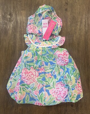 NWT Lilly Pulitzer Baby Paloma Bubble Dress In Grove Garden Size 18-24 Months