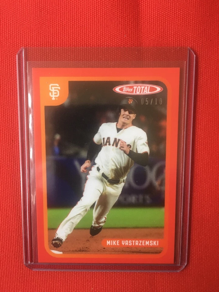   MIKE YASTRZEMSKI 2020 TOPPS TOTAL #587  RED PARALLEL  05/10 - Image 2 of 3