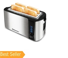 Elite Gourmet ECT-3100 New Stainless Steel 4 Slice Long Slot Toaster