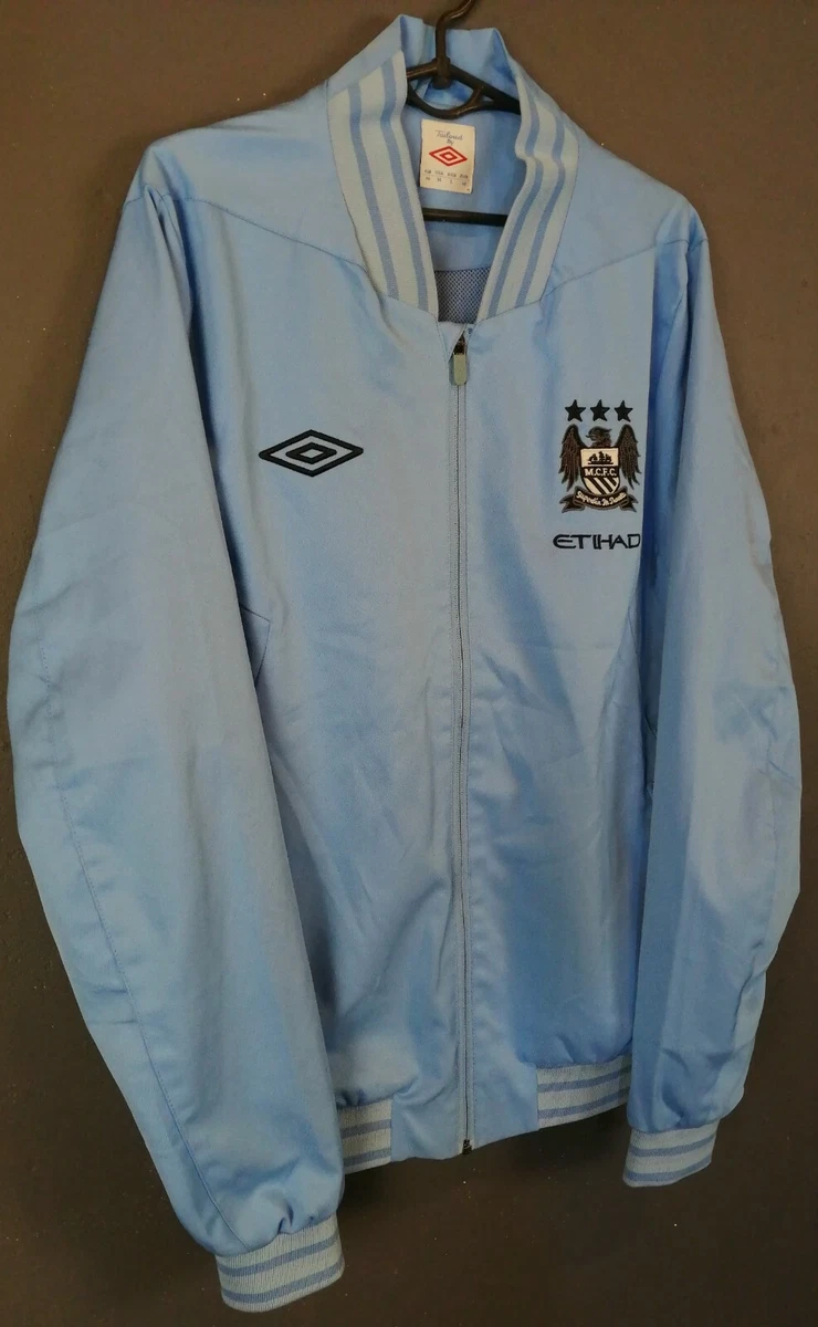 RARE UMBRO MEN'S FC MANCHESTER CITY JACKET SOCCER FOOTBALL BLUE SIZE M MEDIUM