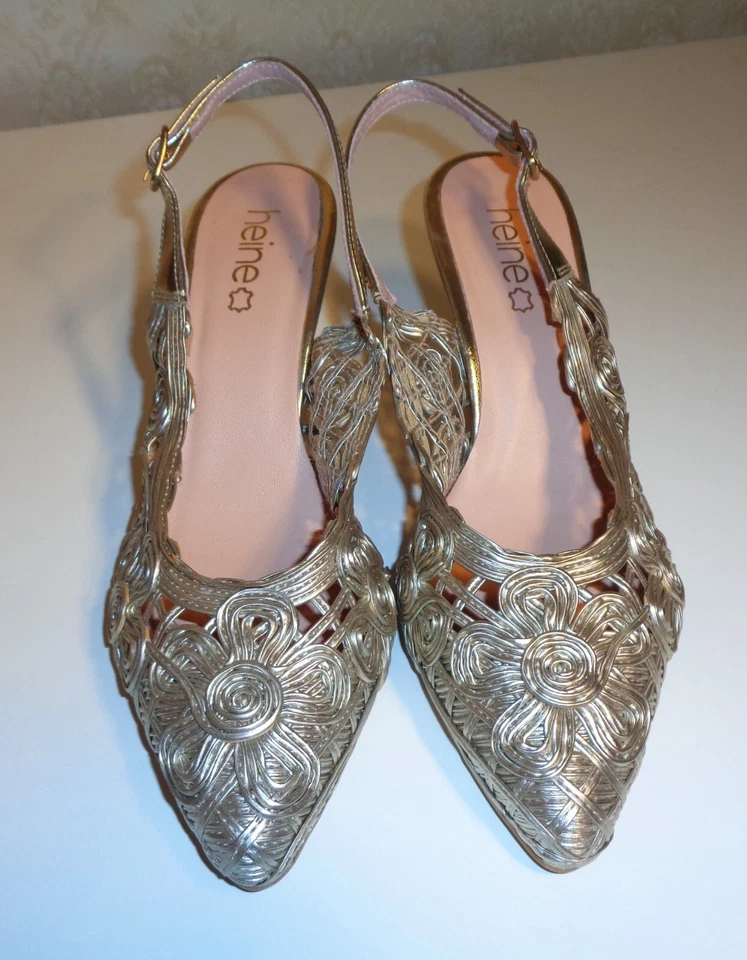 Damenpumps 38 in Gold - Leder NEUWERTIG - Bild 2 von 4