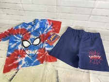 NEW Marvel Comics Spider-Man 2 Piece Shorts T-Shirt Top Outfit Set Kids Boys 2T