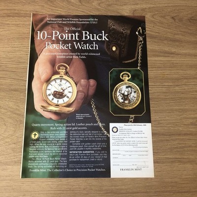 GUNS20 MAGAZIN WERBUNG 12X9 10-PUNKT BOCK TASCHENUHR