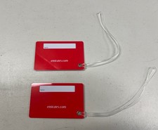 Set Of 2 NOS Plastic Emirates Airlines Luggage Tags UAE United Arab Dubai Bag