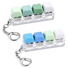 2 Pcs Keyboard Fidget Toy Creamy Fidgets Clicker Keychain