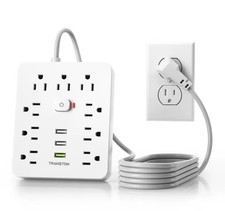 Power Outlet with Surge Protector, 9 Sockets 3 USB Ports, 5ft Cord Quick Charge