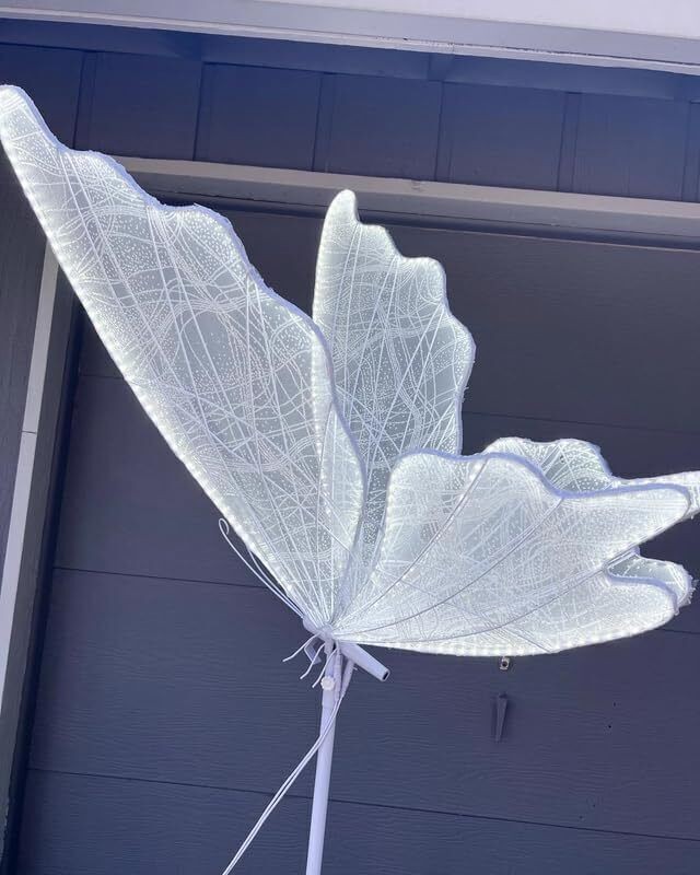 2PC White Butterfly Floor lamp Romantic Decoration Party Atmosphere Props