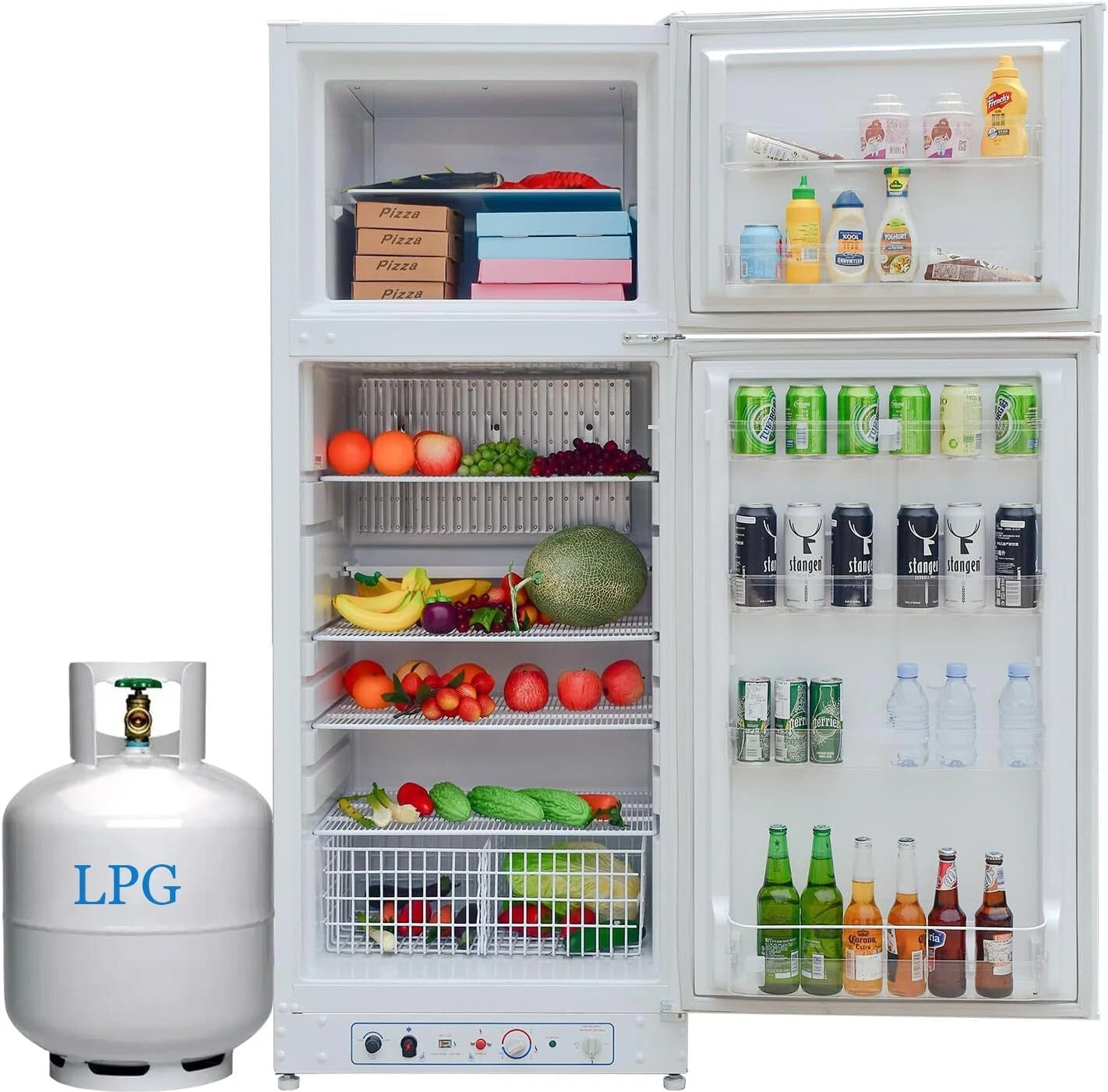 SMAD Propane Refrigerator with Freezer 13.4 cuft for Kitchen Garage RV Off-Grid